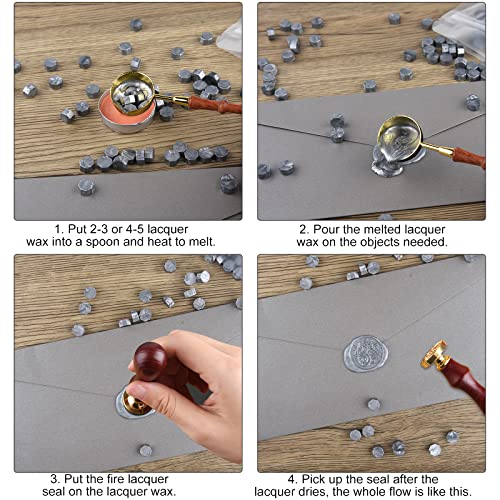 Octagon Sealing Wax Beads Kit - 300 Pcs with Melting Spoon