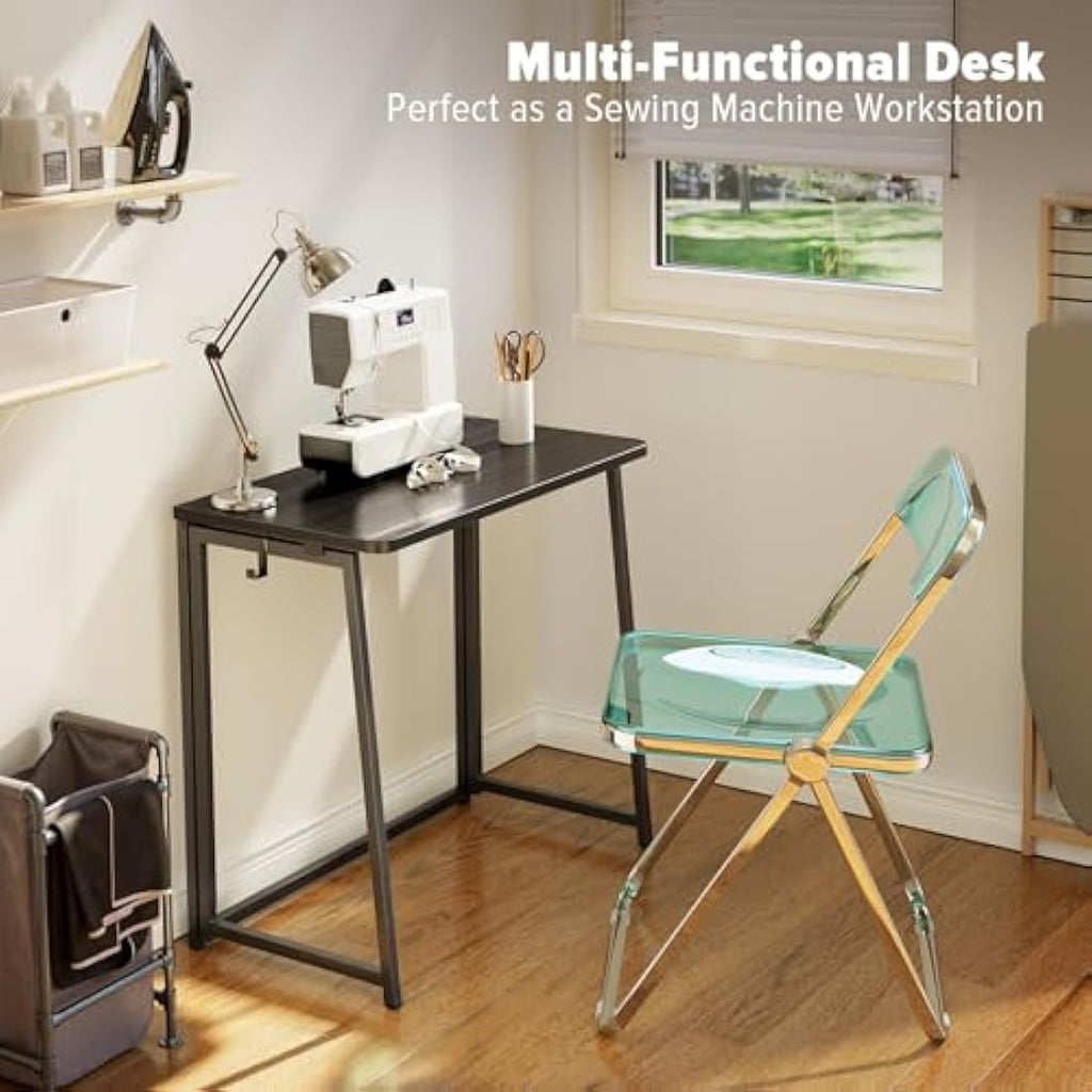 Folding Computer Desk – 80cm Small Space-Saving Writing Table