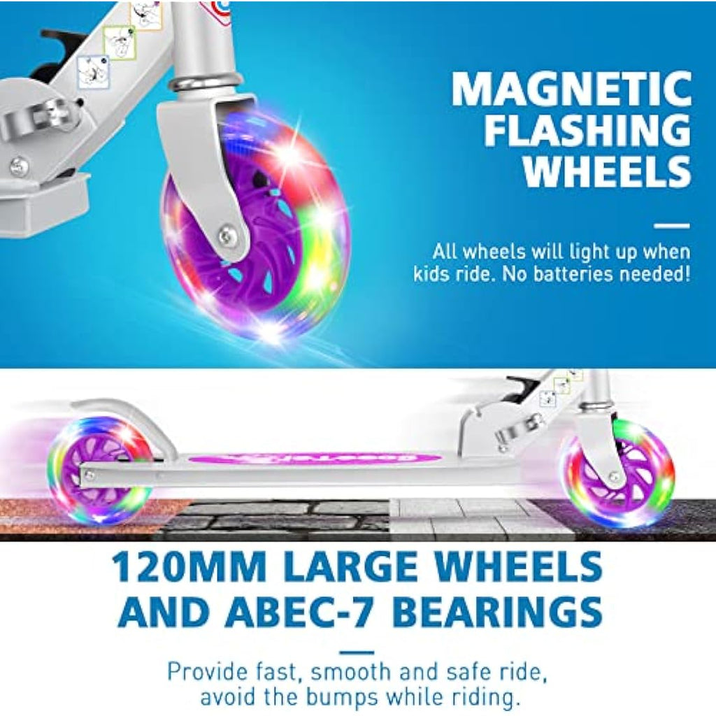 BELEEV V1 Kids Folding Kick Scooter | Light Up Wheels | Adjustable Height