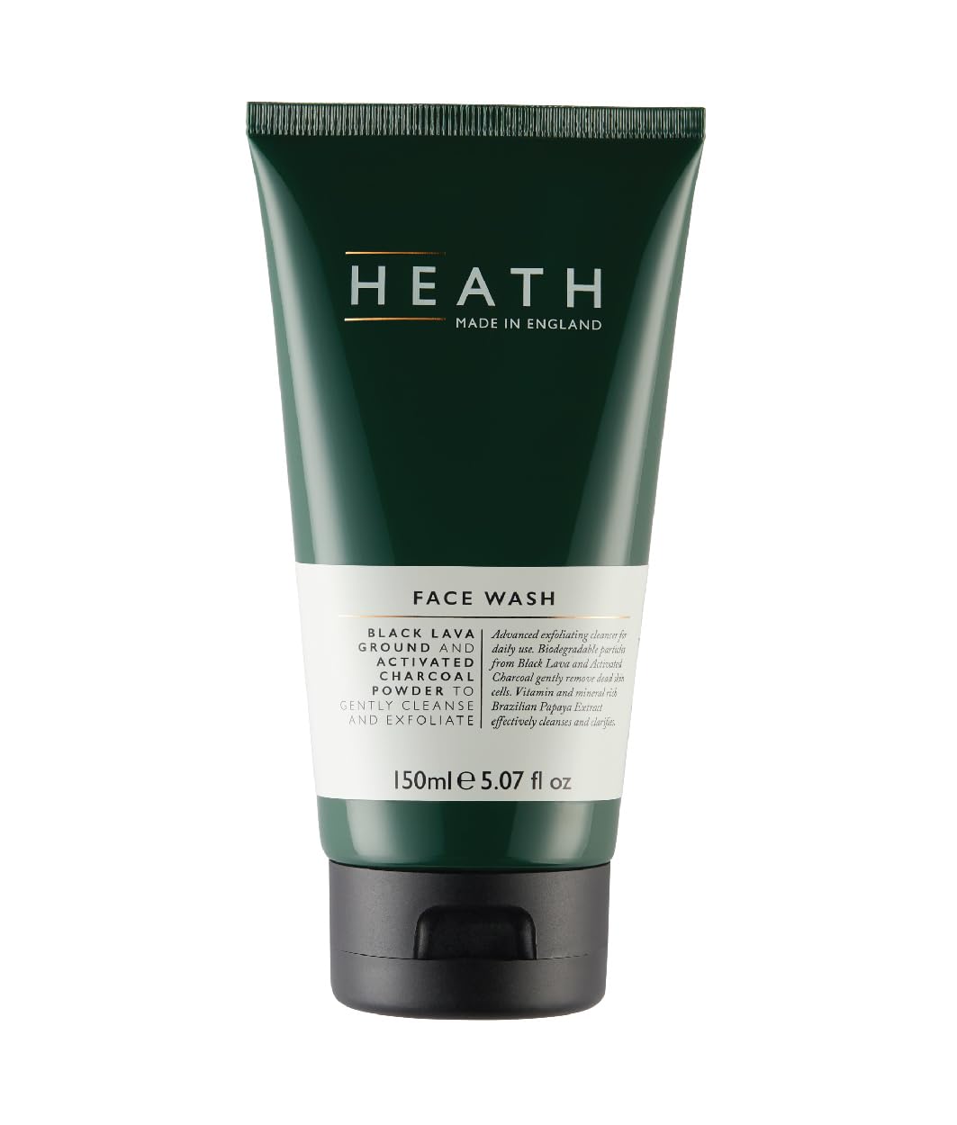 Heath Men's Exfoliating Face Wash – Charcoal & Volcanic Sand Cleanser 150ml