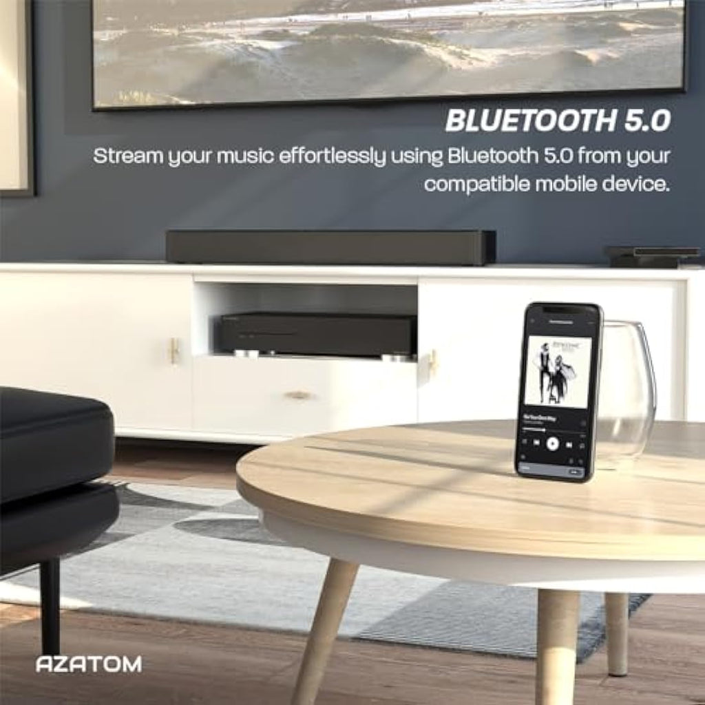 Azatom Studio Pulse 2 Soundbar | 120W 2.1 Surround Sound with Bluetooth