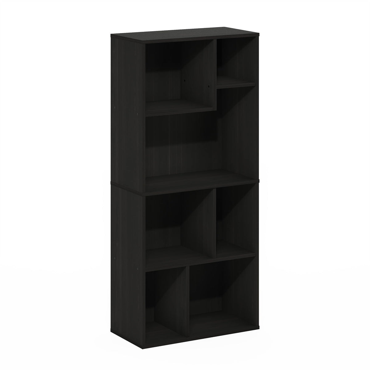 Furinno DALY Book Shelf, 7-Cube Bookshelf, Cube Storage Organizer Bookcase with Irregular Compartments, 9.4 x 18.9 x 42.1, for Living Room, Bedroom - image 4