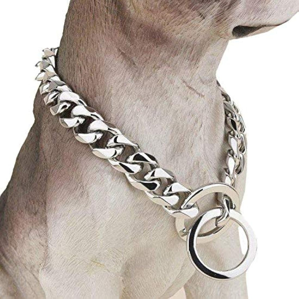 Jolof Store 20mm Cuban Link Dog Collar – 316L Stainless Steel, 28 Inch
