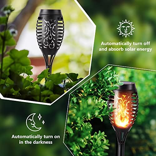 Geemoo Solar Torch Lights – 12 Pack Waterproof Flickering Flame Decor