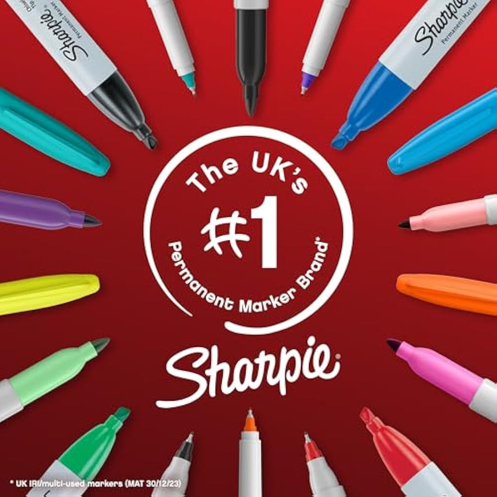 Sharpie Permanent Markers | Fine Point | Assorted Colours | 12 Pack