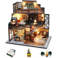Cuteefun DIY Miniature Dollhouse Kit - Vintage Loft Model with LED Light