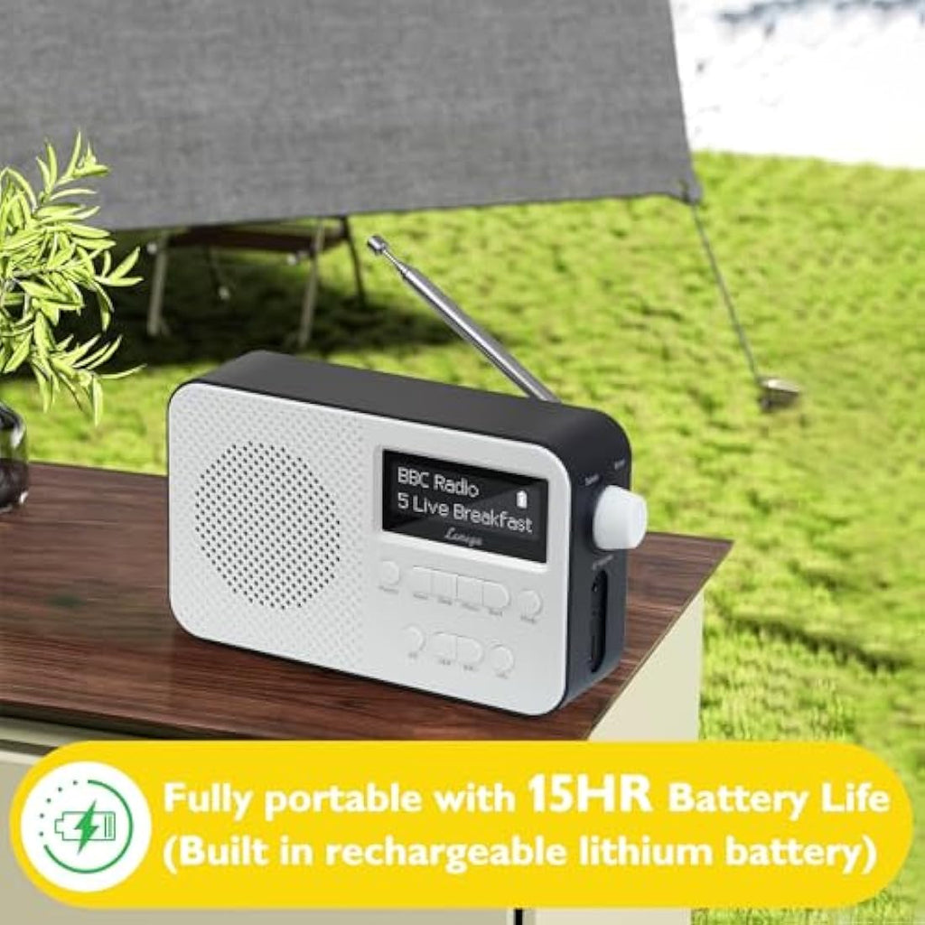 LEMEGA PR2-Max DAB/DAB+ Digital Radio with Bluetooth & 15HR Battery - Black
