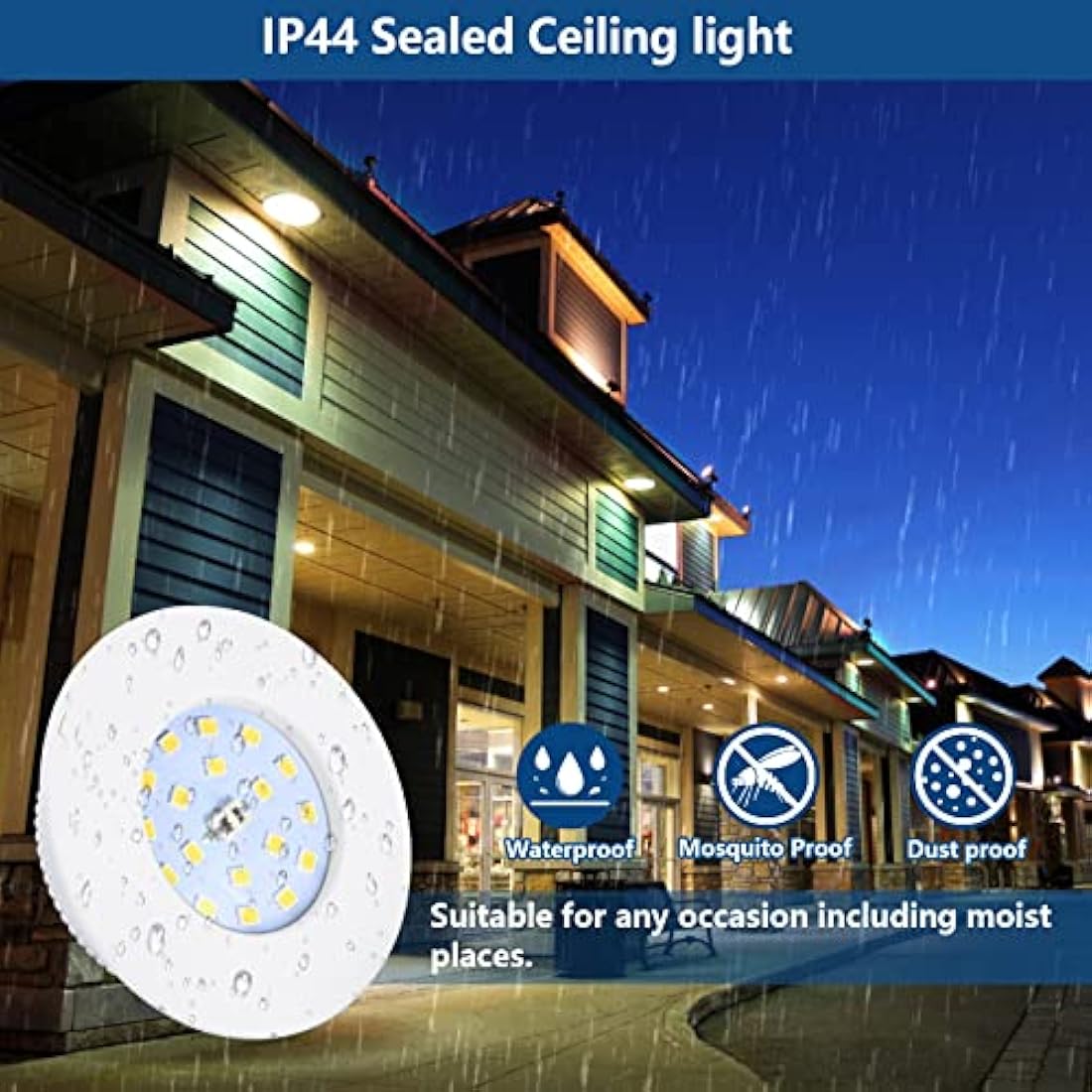 HiBay 10-Pack IP44 LED Recessed Downlights – 5W Ultra Slim Spotlights