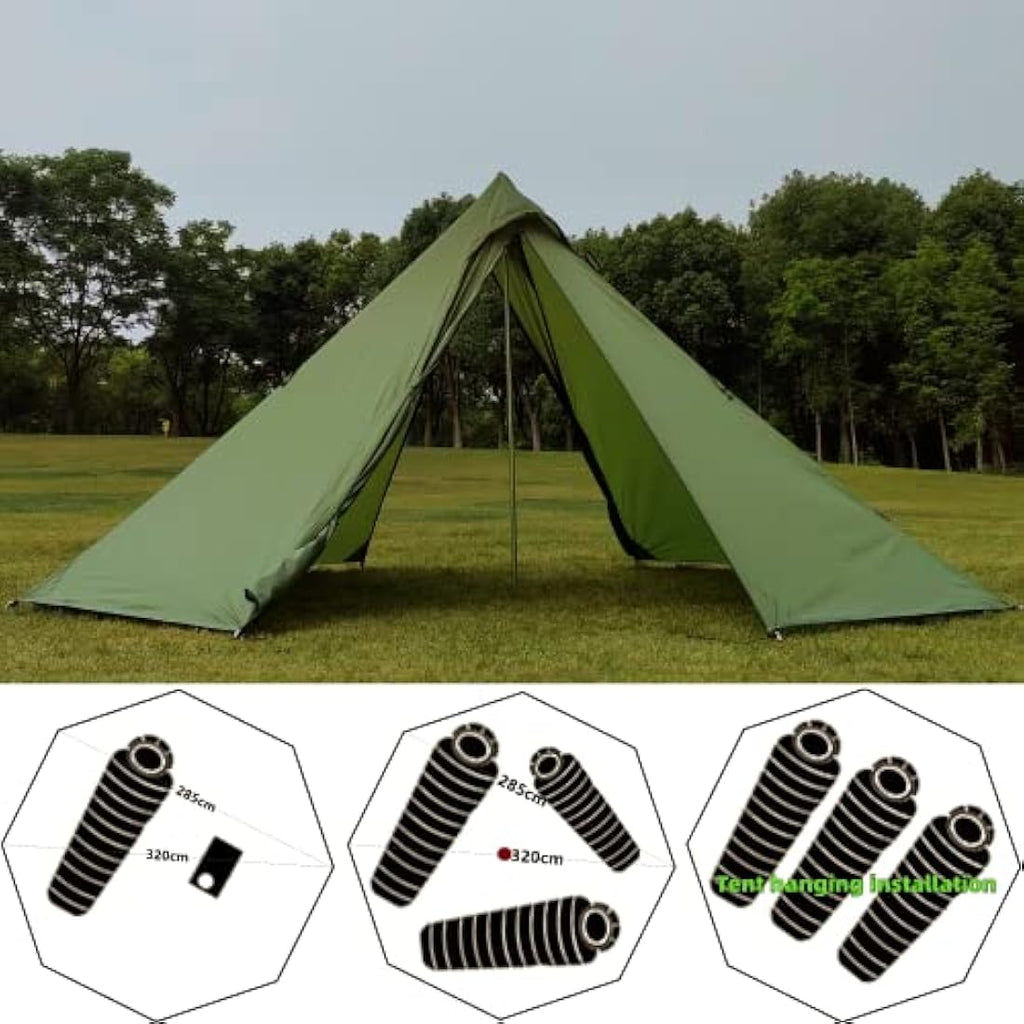 Longeek 2-Man Hot Tent | Ultralight Waterproof 4-Season Teepee with Porch