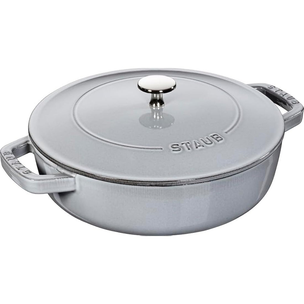STAUB Cast Iron Chistera Sauté Pan - 24 cm Grey Enamelled Cocotte