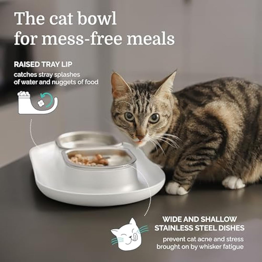 Hepper NomNom – Elevated Stainless Steel Cat Bowls | Spill Proof Tray