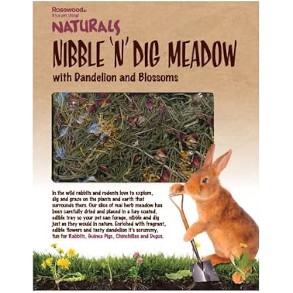 Rosewood Naturals Nibble 'n' Dig Meadow | Edible Small Animal Forage Toy