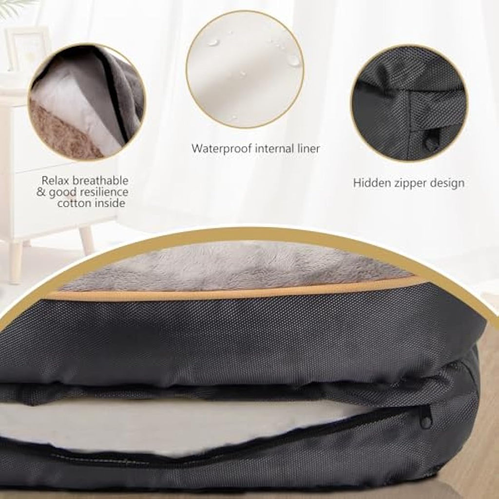 JOYELF Orthopedic Memory Foam Dog Bed – Small Washable Bolster Sofa