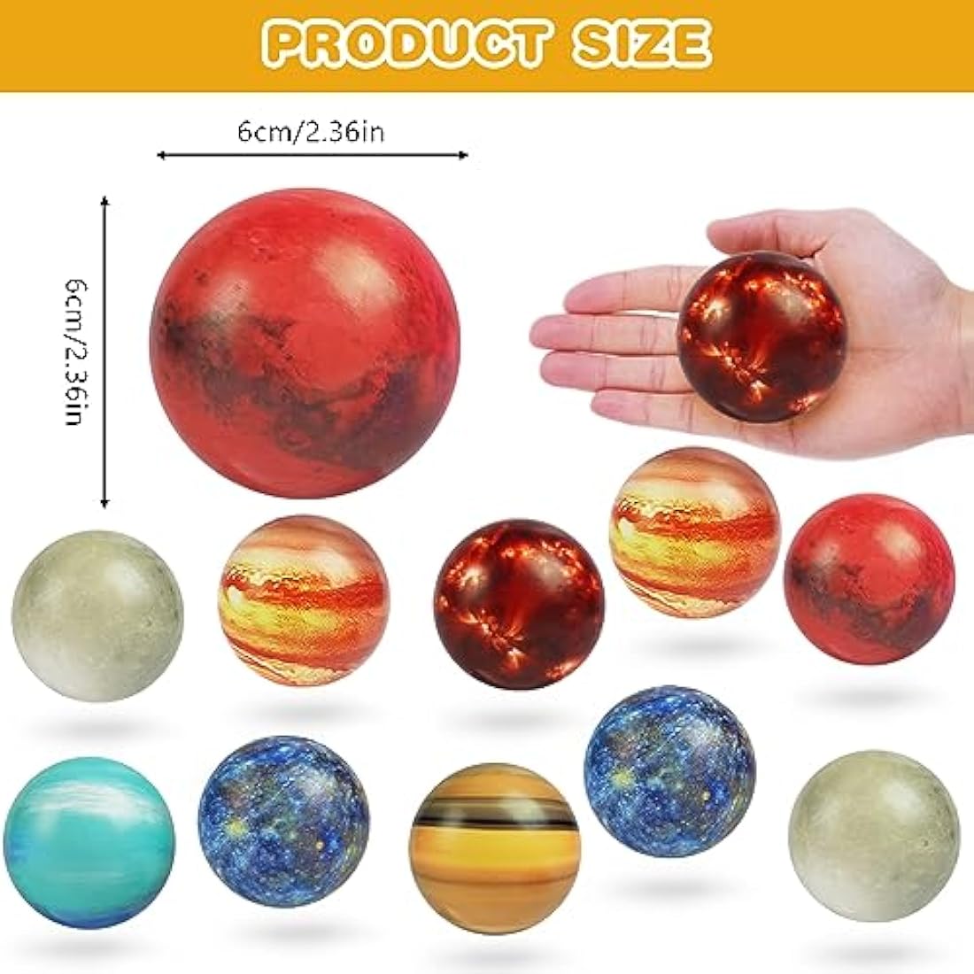 Squeeze Stress Balls – 12pc Planet Sensory Fidget Toys