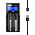 XTAR VC2L USB-C Battery Charger | Fast 2A LCD Display for 18650 AA AAA