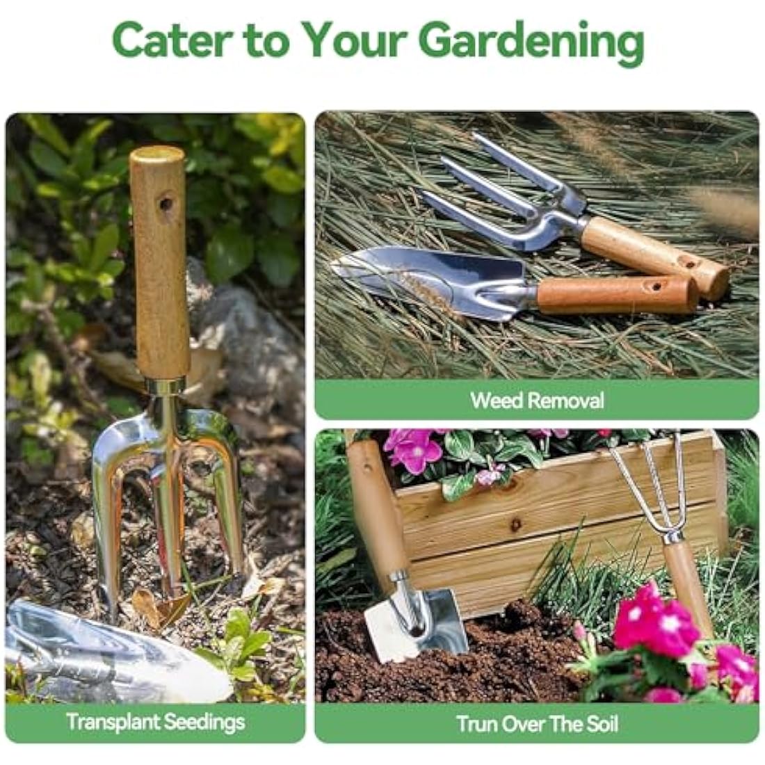 Jolof Store 9-Piece Stainless Steel Garden Tool Set with Storage Bag