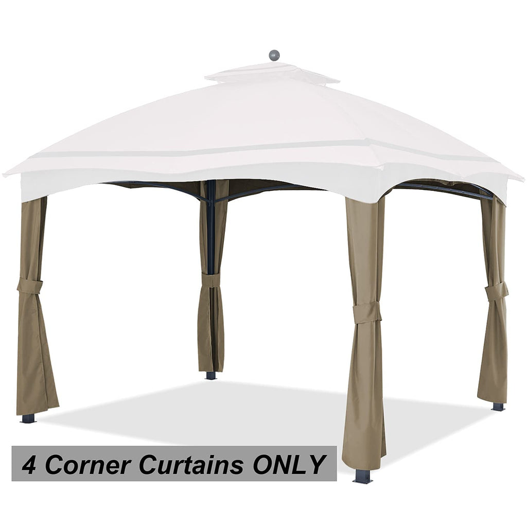 ABCCANOPY Replacement Corner Curtains for Lowe's 10x12 Gazebo, Khaki