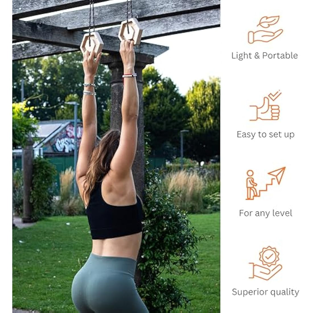 Bellaroca Portable Wooden Climbing Hangboard for Finger Strength