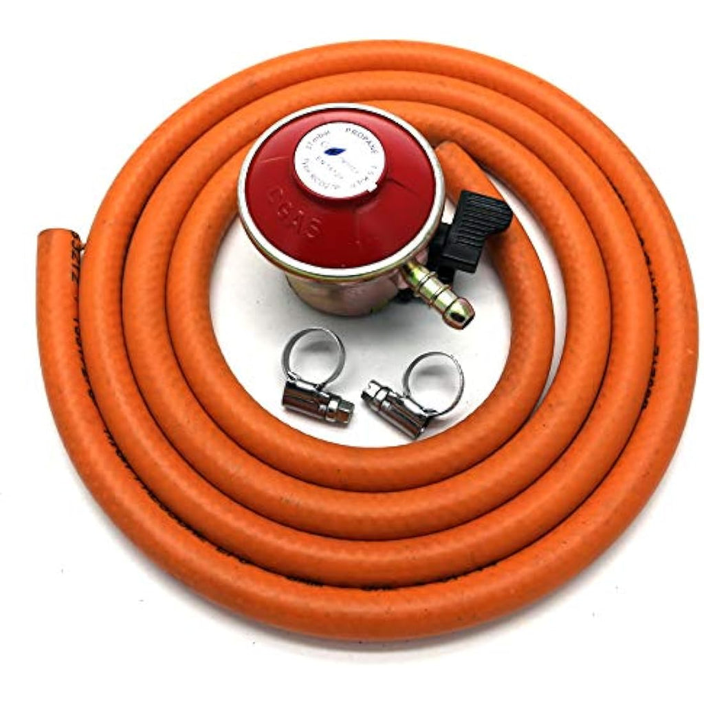 27mm Clip On Patio Gas Regulator with 1m Hose & Clips