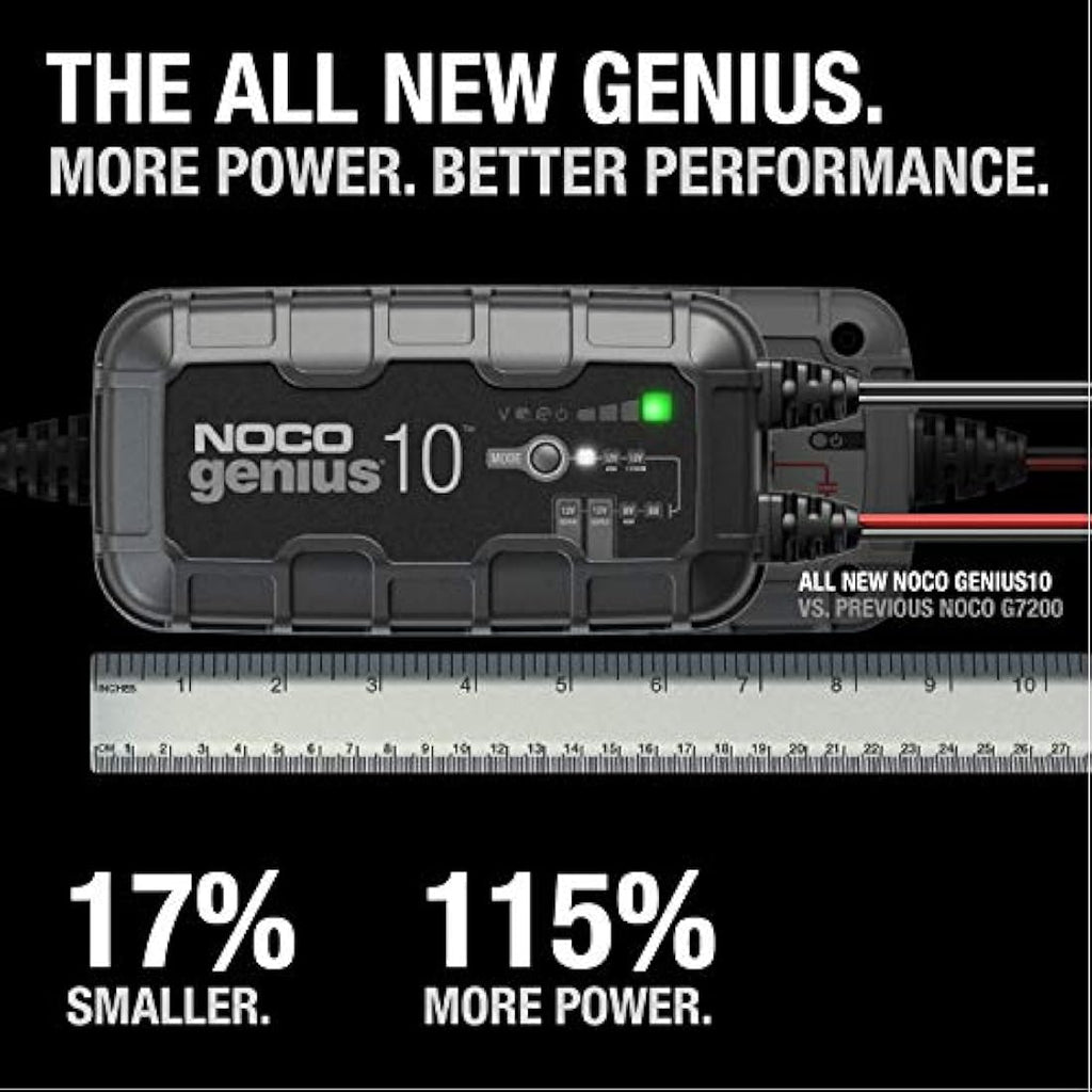 NOCO GENIUS10 10A Smart Battery Charger | 6V/12V Lithium & Lead-Acid