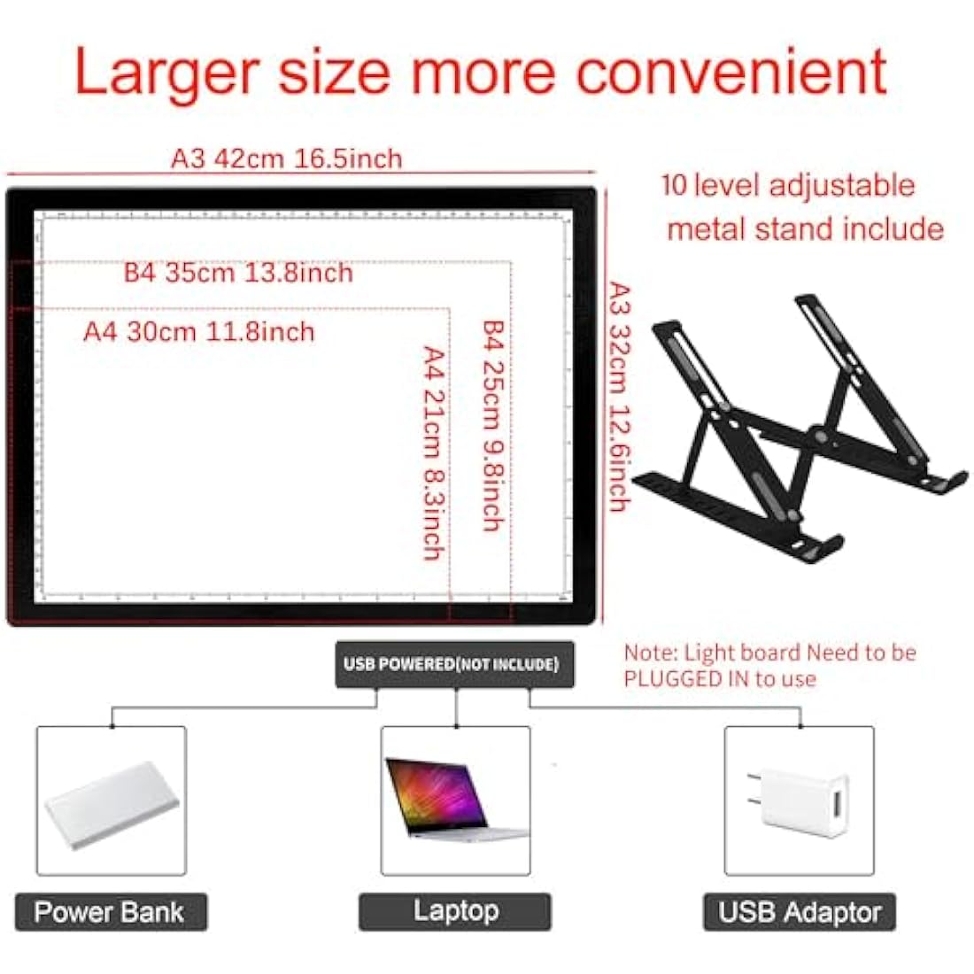 DONPODER A3 Light Pad for Diamond Painting – 5500 Lux LED Tracing Board