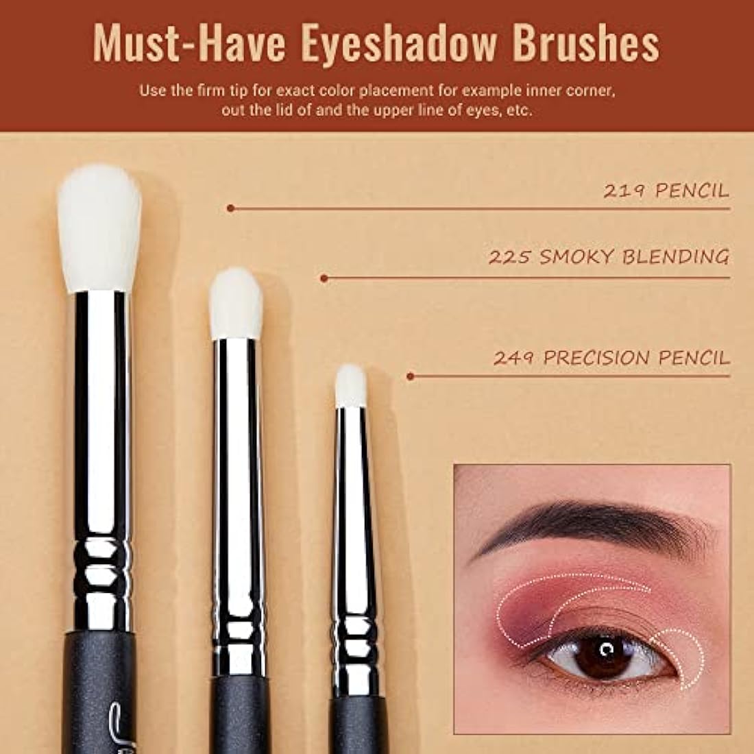 Jessup 11pcs Professional Eyeshadow Brush Set | Black Synthetic Brushes