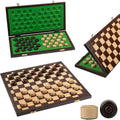Wooden Checkers Set – Handcrafted 100 Square Folding Board