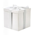 RUSPEPA White Collapsible Gift Box with Lid and Ribbon - 23x23x23 cm