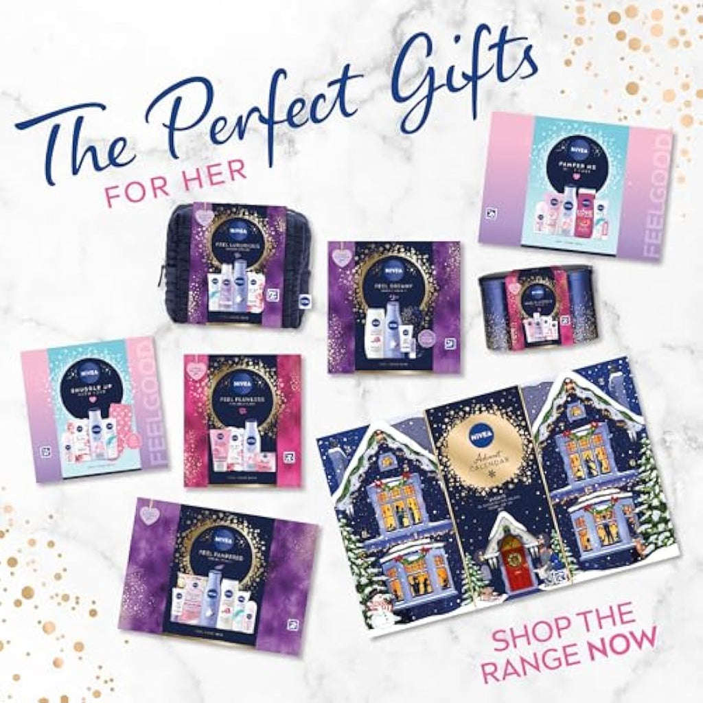 NIVEA Feel Flawless 4-Piece Women's Skincare Gift Set with Body Lotion