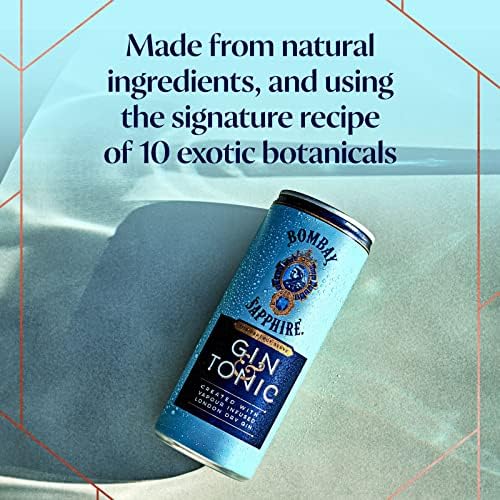 Bombay Sapphire Gin and Tonic Ready-to-Drink Cocktails - 12 x 250ml