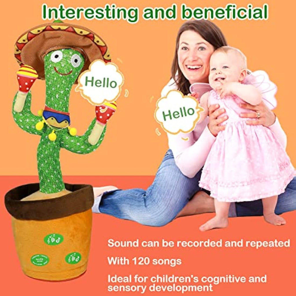 HICAS Dancing Talking Cactus Toy – 120 Songs & Voice Recorder Plush