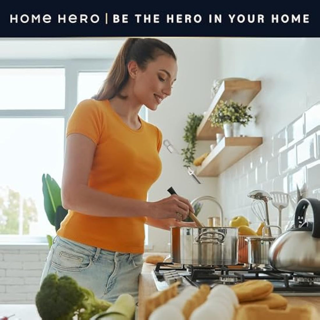 HomeHero 32-Piece Kitchen Utensils Set – Stainless Steel & Silicone Tools