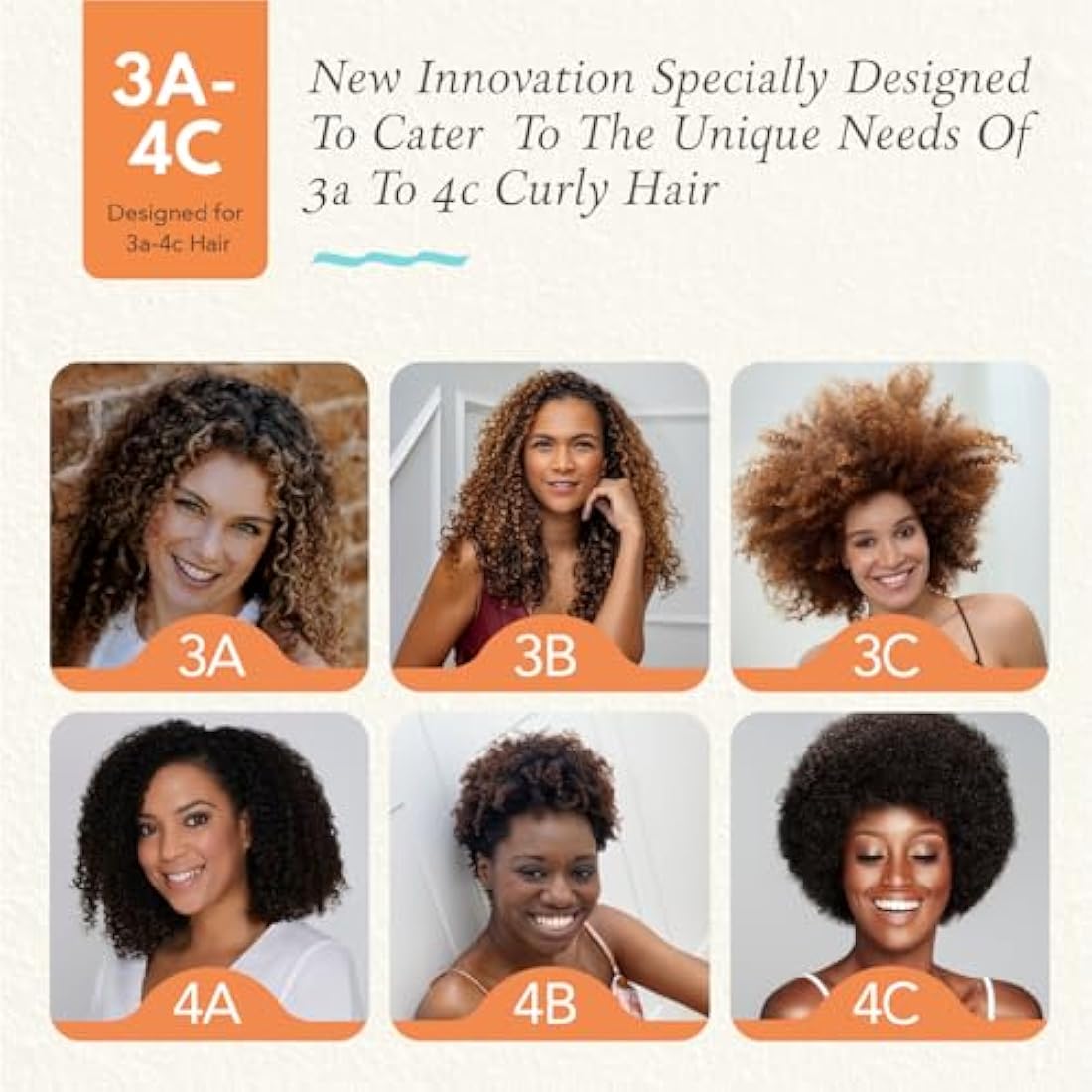 Manta Curls Anti-Breakage Detangling Brush for Curly & Afro Hair, Orange