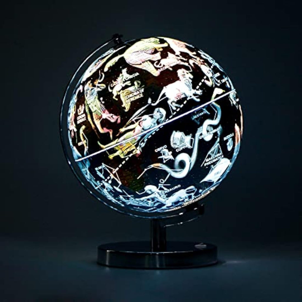 23cm Illuminated Globe – LED Political & Constellation Map