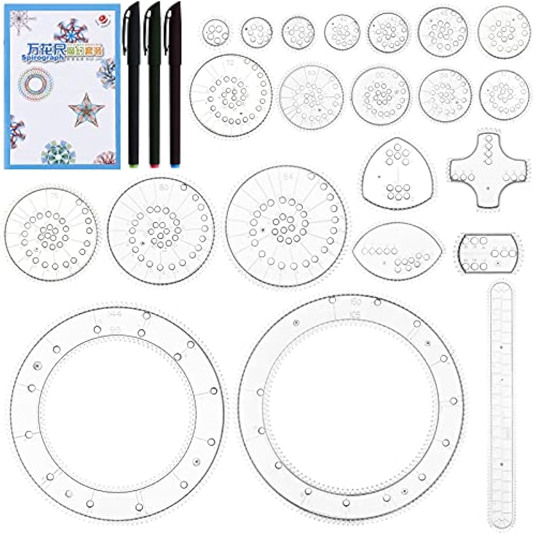 Gobesty Spirograph Deluxe Drawing Set - 28 Piece Geometric Art Kit