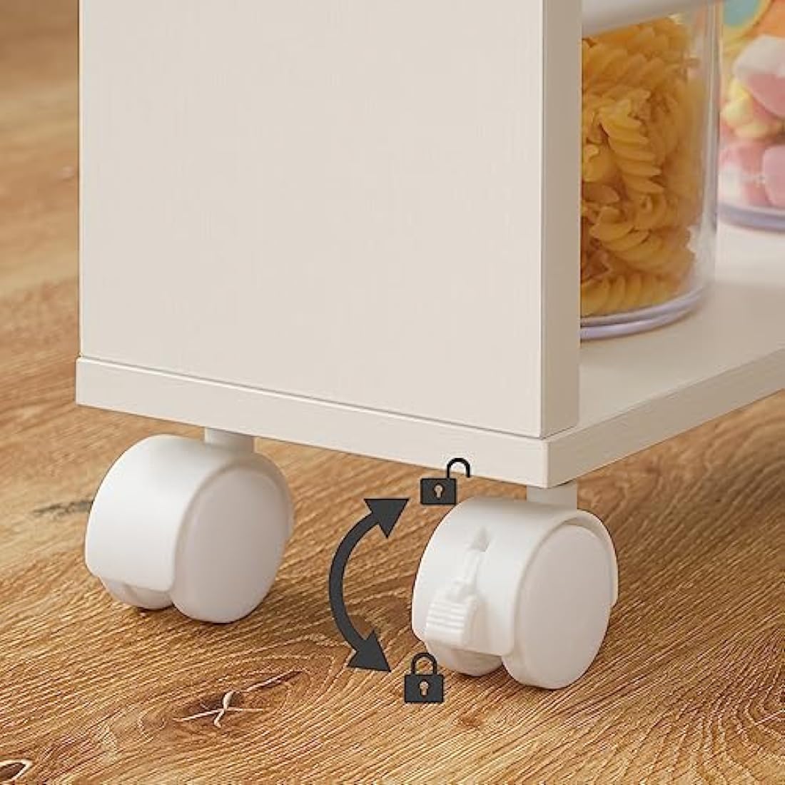 HOOBRO 4-Tier Slim Storage Trolley – Narrow Rolling Kitchen Utility Cart