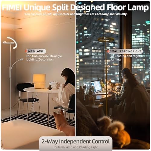 FIMEI LED Floor Lamp – 29W Dimmable Standing Light with Remote Control