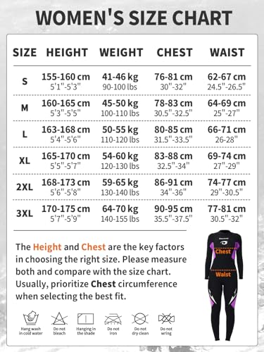 Owntop Women's 3/2mm Full Wetsuit | Neoprene Back Zip Diving Suit - Purple