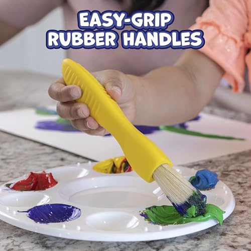 READY 2 LEARN Triangle Grip Paint Brushes - Set of 6 Toddler Brushes