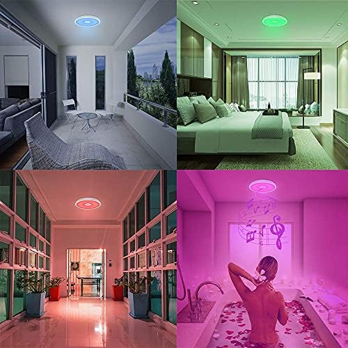 RGB Bathroom Ceiling Light with Bluetooth Speaker – IP65 18W