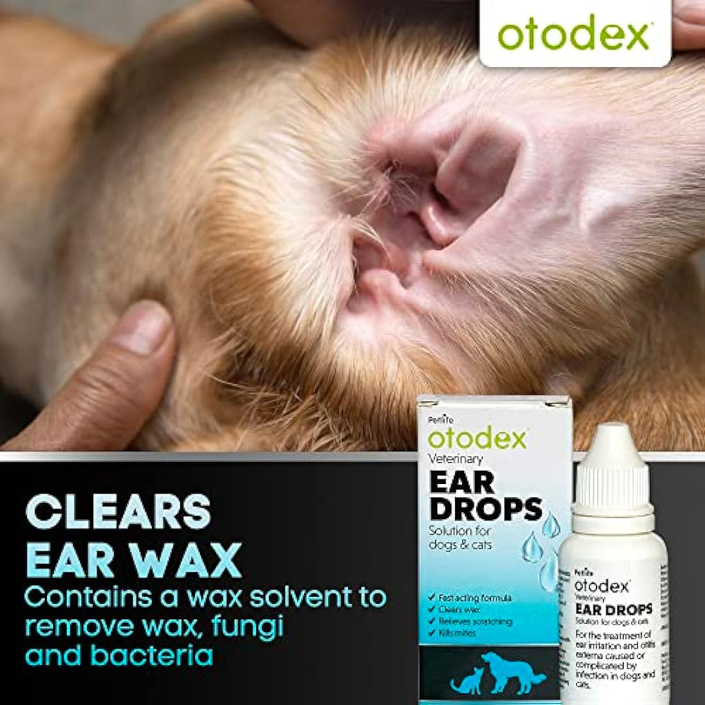 Otodex Petlife Ear Drops for Dogs and Cats – Mite and Wax Treatment, 14ml