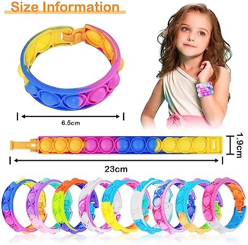 Jolof Store 30 PCS Pop It Fidget Bracelet – Sensory Party Bag Fillers