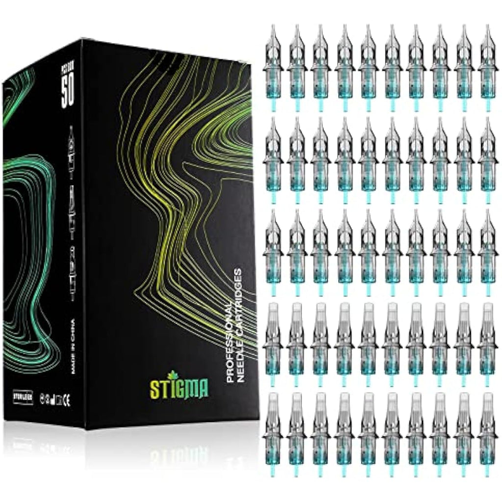 STIGMA 50Pcs Tattoo Cartridges – Mixed Bugpin Round Liner & Magnum Shader
