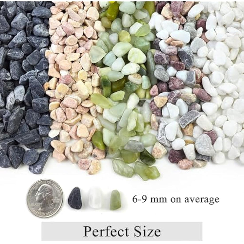FANTIAN Natural White Gravel Pebbles | 6-9mm Decorative Stones, 10lbs