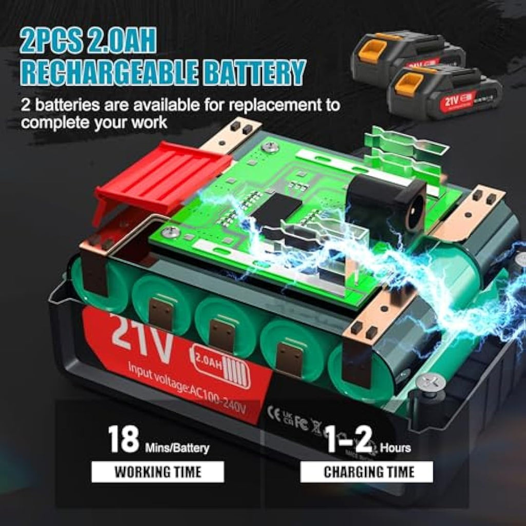 Cordless Pressure Washer | 21V Portable Jet Wash with 2 Batteries