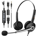 Wantek USB Headset with Noise Cancelling Mic for PC & Laptop | 3.5mm