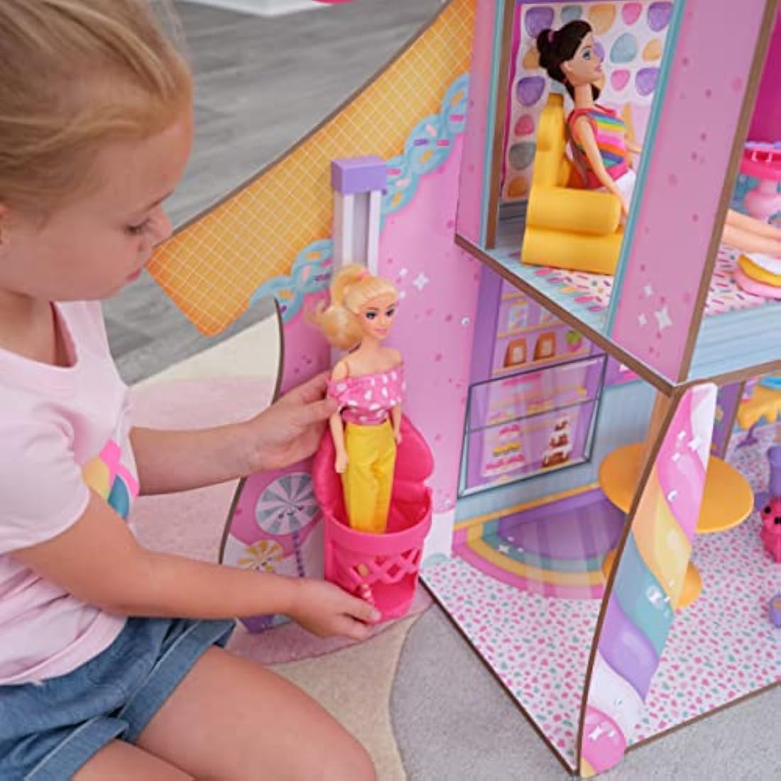 KidKraft Candy Castle Wooden Dollhouse with 28 Furniture Pieces