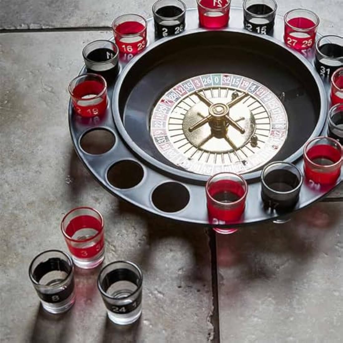 Drinking Roulette Game by Jolof Store – 16 Shot Glasses Party Set