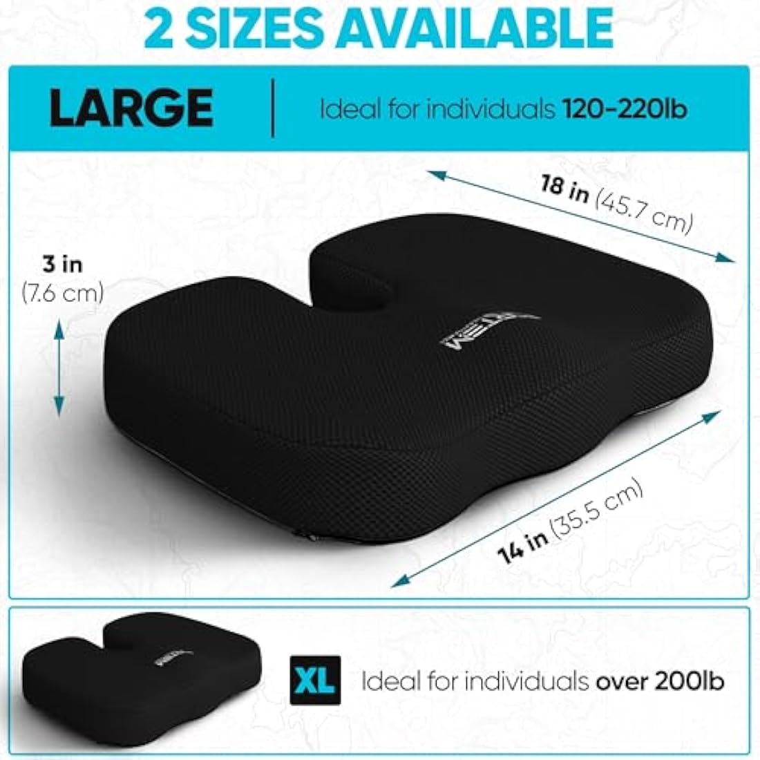 Jolof Store Memory Foam Lumbar Support Pillow and Seat Cushion Set