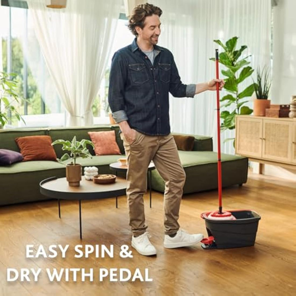 Vileda Microfibre Spin Mop and Bucket Cleaning Kit with Pedal System